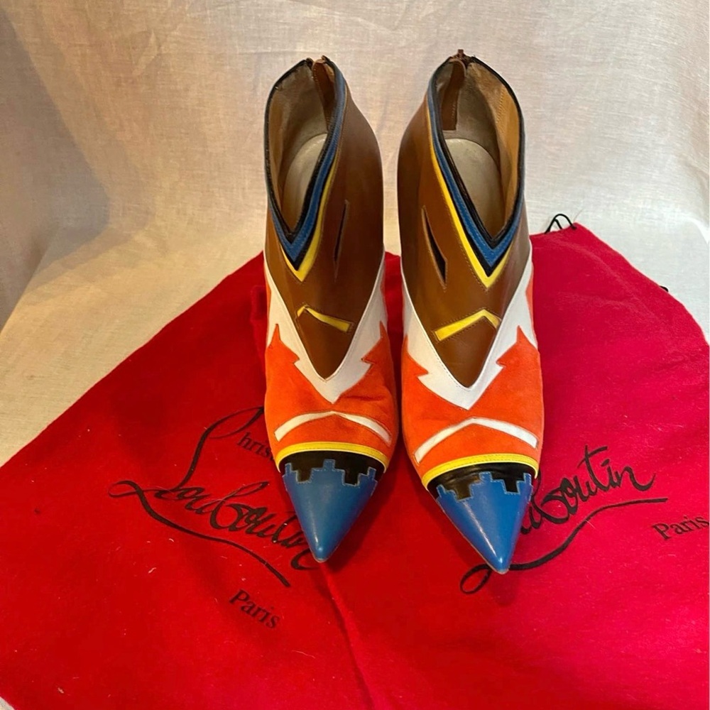 Christian Louboutin Rare Multicolor Tribalou Ankle Boots – Collector’s Piece - Picture 1 of 7